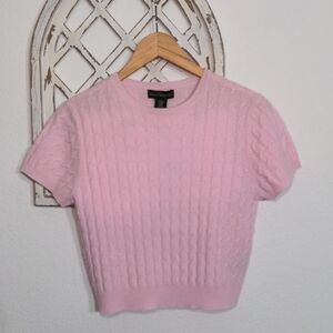 💌 NWT House of Harlow 1960 Cashmere cable knit sweater pink